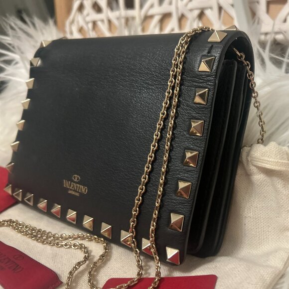 Valentino Garavani Rockstud Crossbody-golden bronze tone rockstuds and chain - Picture 1 of 11
